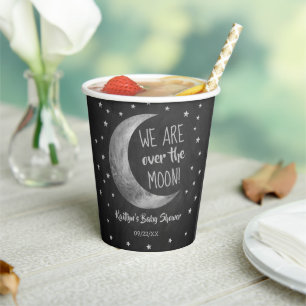 Over The Moon   Baby Shower Paper Cups