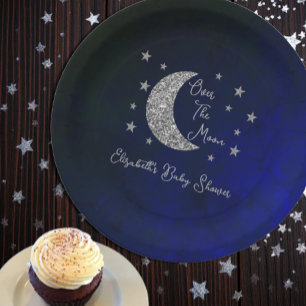 Over The Moon Baby Shower Paper Plate