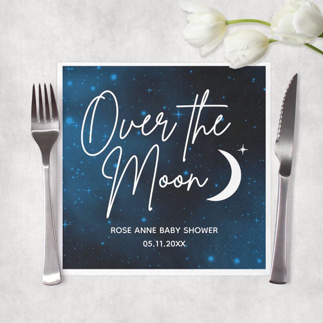 Over The Moon Baby Shower Personalised Party Napkin (Over The Moon Baby Shower Personalized Party Napkins
)