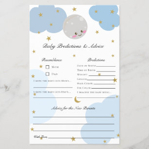 Over the Moon Baby Shower Predictions & Advice C Flyer