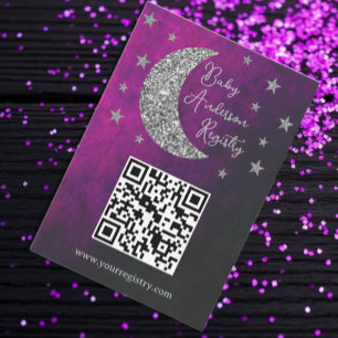 Over The Moon Baby Shower Registry Enclosure Card