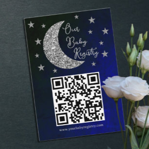 Over The Moon Baby Shower Registry Enclosure Card
