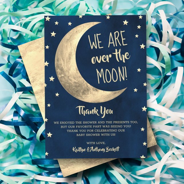 Over The Moon | Baby Shower Thank You Card (Creator Uploaded)