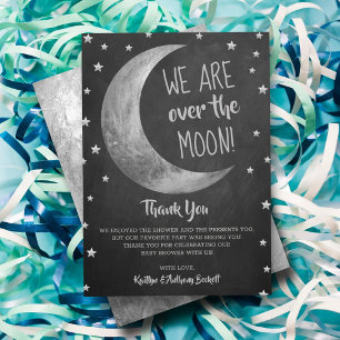 Over The Moon Baby Shower Thank You Card