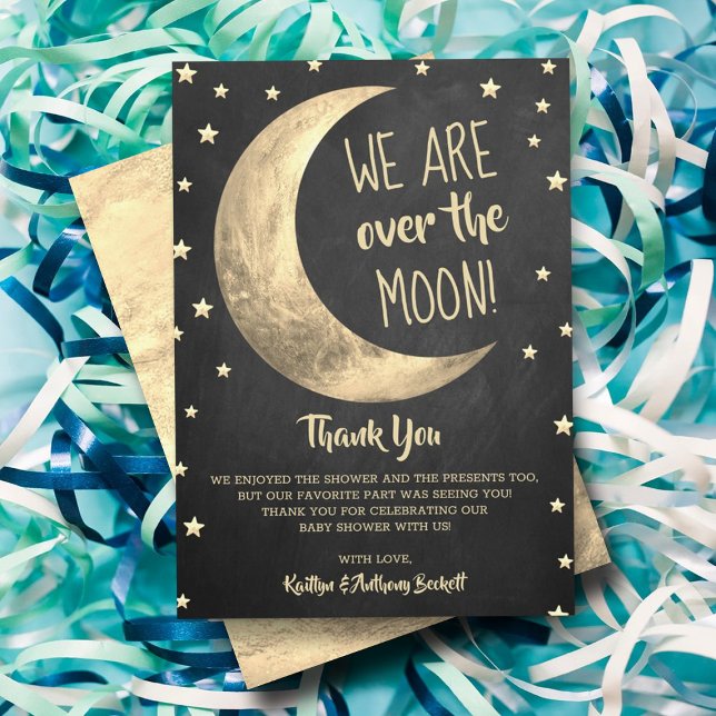 Over The Moon | Baby Shower Thank You Card (Creator Uploaded)