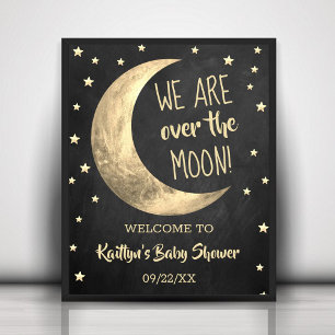 Over The Moon Baby Shower Welcome Sign