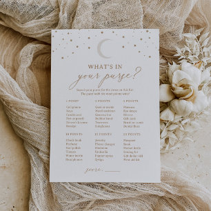 Over the Moon Baby Shower What's In Your Purse Invitation