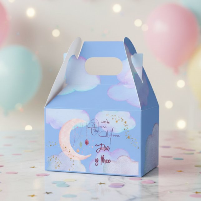 Over the moon beautiful pastel kids birthday favour box (Creator Uploaded)