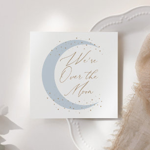 Over the Moon Blue Boy Baby Shower Napkin