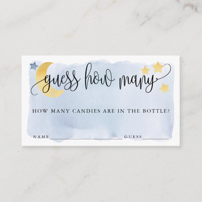 Over the Moon, Blue Guess How Many Game Card (Front)