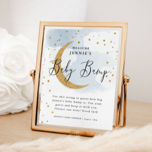 Over the Moon Blue Measure the Bump Shower Game Poster