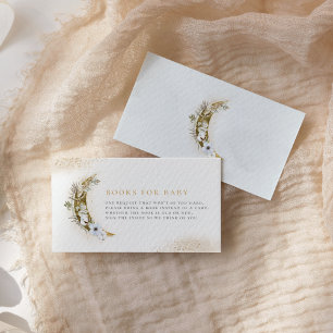 Over the Moon Boho Gold Dust & Clouds Baby Shower Enclosure Card