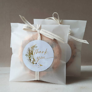 Over the Moon Boho Gold Dust & Clouds Classic Roun Round Sticker