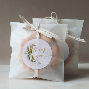 Over the Moon Boho Gold Dust & Clouds Classic Round Sticker