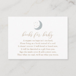Over the Moon Boy Baby Shower Books for Baby Enclosure Card