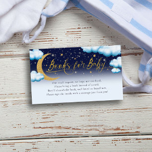 Over the Moon Boy Baby Shower Books for Baby Enclosure Card