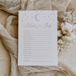 Over the Moon Boy Baby Shower Wishes for Baby Invitation