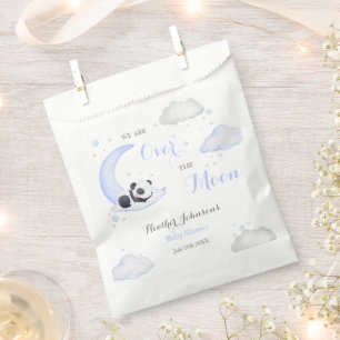 Over The Moon Boy Panda Bear Baby Shower Favour Bags