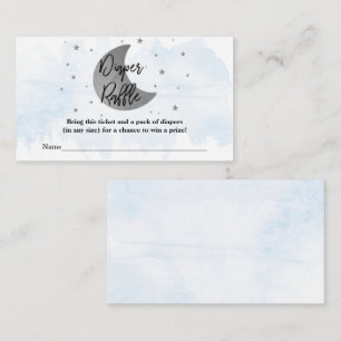 Over The Moon   Boys Baby Shower Diaper Raffle Enclosure Card