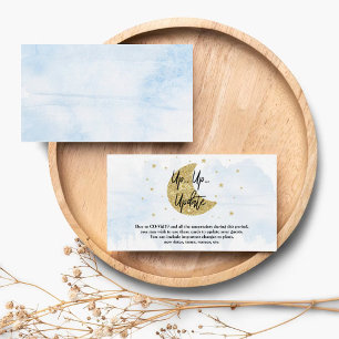 Over The Moon   Boys Baby Shower Update Cards