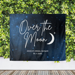Over The Moon Bridal Shower Backdrop Personalised Tapestry