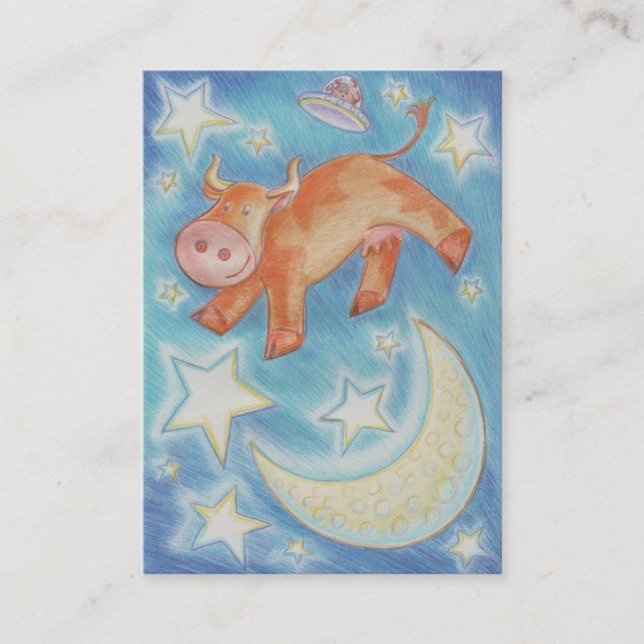 Over the Moon business card chubby (Front)