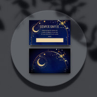 Over the Moon celestial arch diaper raffle card