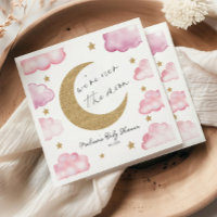 Over The Moon Celestial Pink Clouds Baby Shower