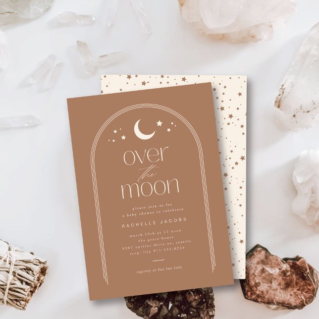 Over the Moon Clay Boho Baby Shower Invitation (Creator Uploaded)