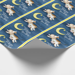Over the moon cow jump new baby wrapping paper