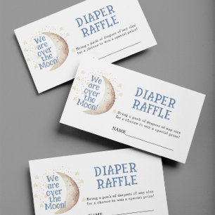 Over the Moon Diaper Raffle Enclosure Card