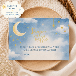 Over the Moon Diaper Raffle Enclosure Card