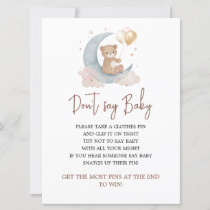 Over the Moon Don't Say Baby Game Card