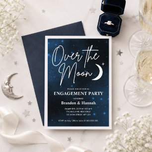 Over The Moon Engagement Party Invitation