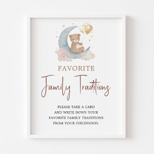 Over the Moon Favourite Family Tradition sign Card