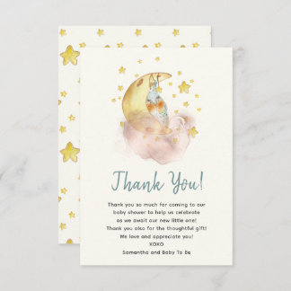 Over The Moon Flat Thank You Card