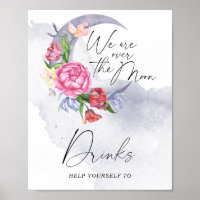 Over the Moon Flowers Baby Shower Drinks
