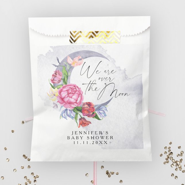 Over the moon Flowers baby shower Favour Bags (Creator Uploaded)