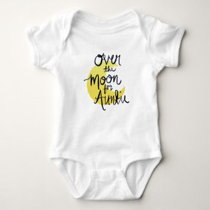 Over the Moon for Auntie (Gold) Baby Bodysuit
