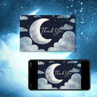 Over the moon galaxy baby shower thank you card