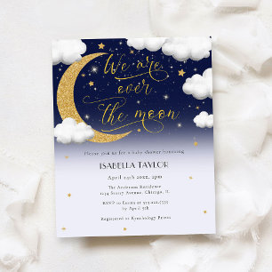Over the Moon Gender Neutral Baby Shower Flyer