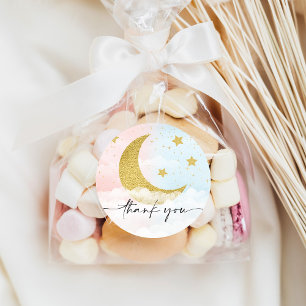 Over The Moon Gender Reveal Favour Sticker
