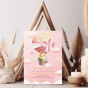 Over the Moon Giraffe Baby Shower Invitation