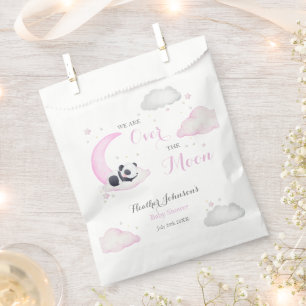 Over The Moon Girl Panda Bear Baby Shower Favour Bags