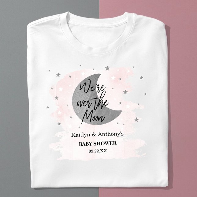 Over The Moon | Girls Baby Shower T-Shirt (Creator Uploaded)