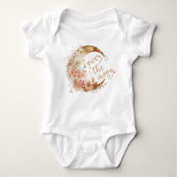 Over the moon gold floral baby shower baby