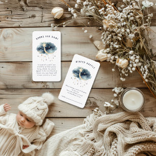 Over the Moon Gold Stars Baby Shower Enclosure Card