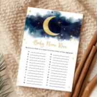 Over the Moon Gold Stars Shower Name Race Game