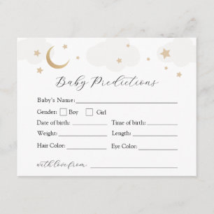Over the Moon Grey Neutral Baby Predictions Card