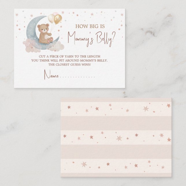 Over The Moon Guess How Big Is Mummy Belly Card (Front/Back)